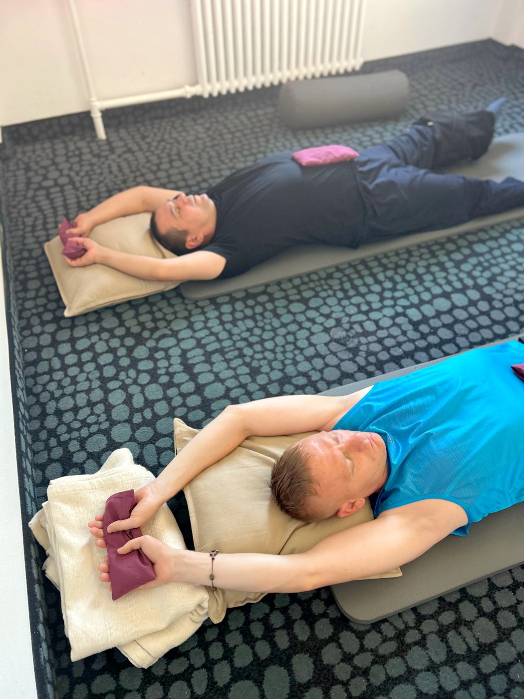 Participants resting during a session